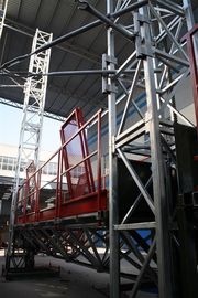Outside Wall Painted Mast Climbing Work Platform  Rack and Pinion 3 phase  Washing